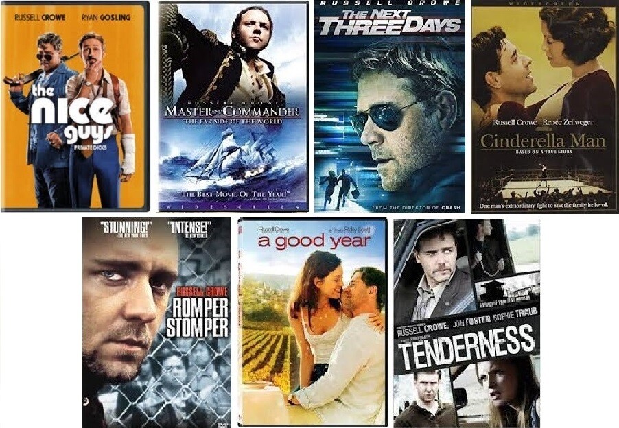 Russell Crowe 7 Film Collection (DVD) Complete Title Listing In Description