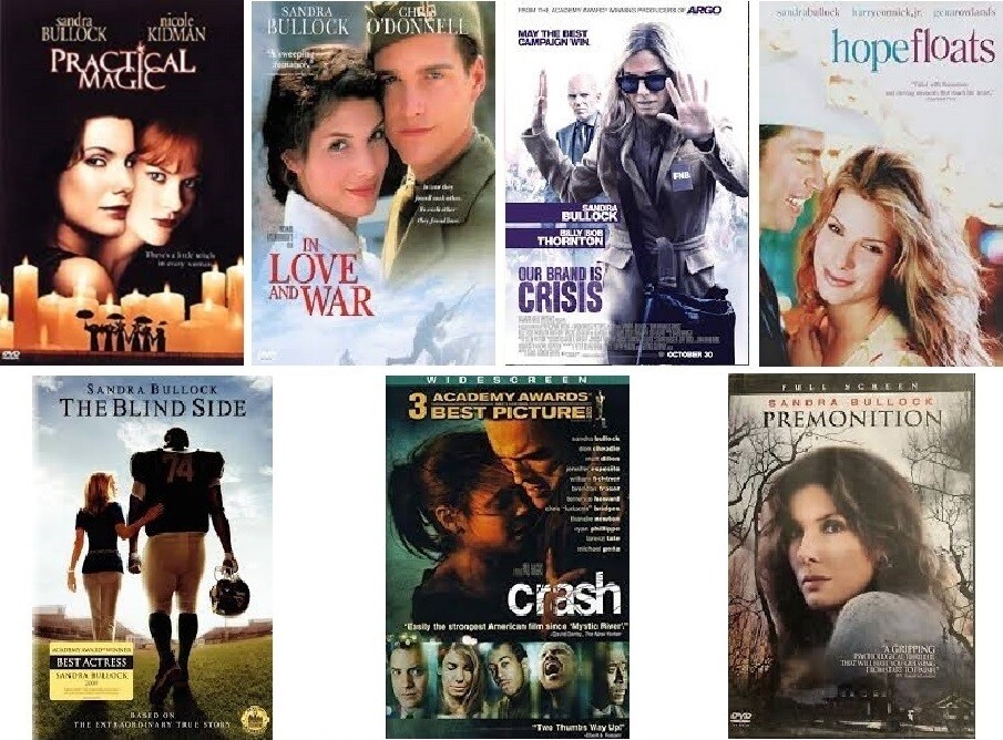 Sandra Bullock 7 Film Collection (DVD) Complete Title Listing In Description.