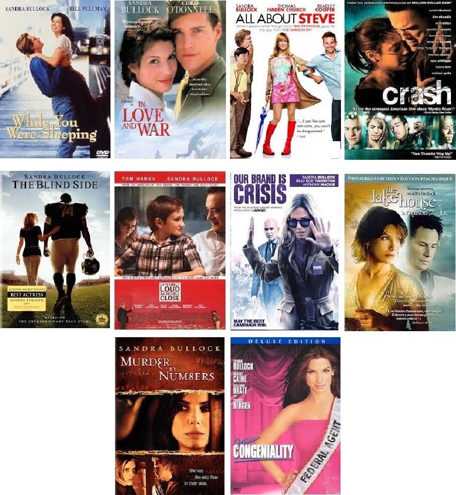 Sandra Bullock 10 Film Collection (DVD) Complete Title Listing In Description