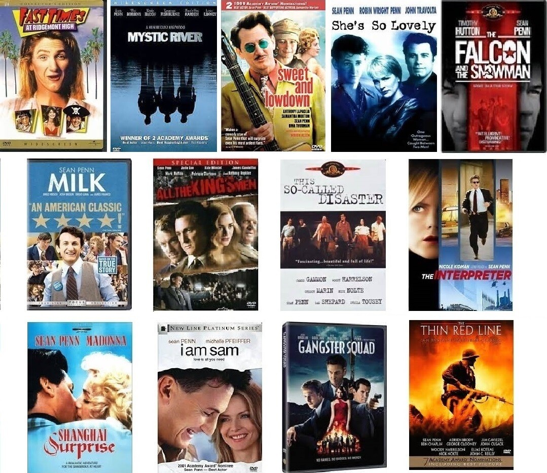 Sean Penn 13 Film Collection (DVD) Complete Title Listing In Description