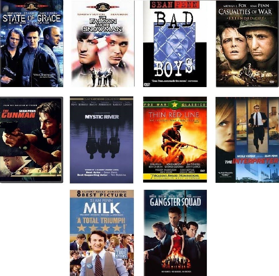 Sean Penn 10 Film Collection (DVD) Complete Title Listing In Description