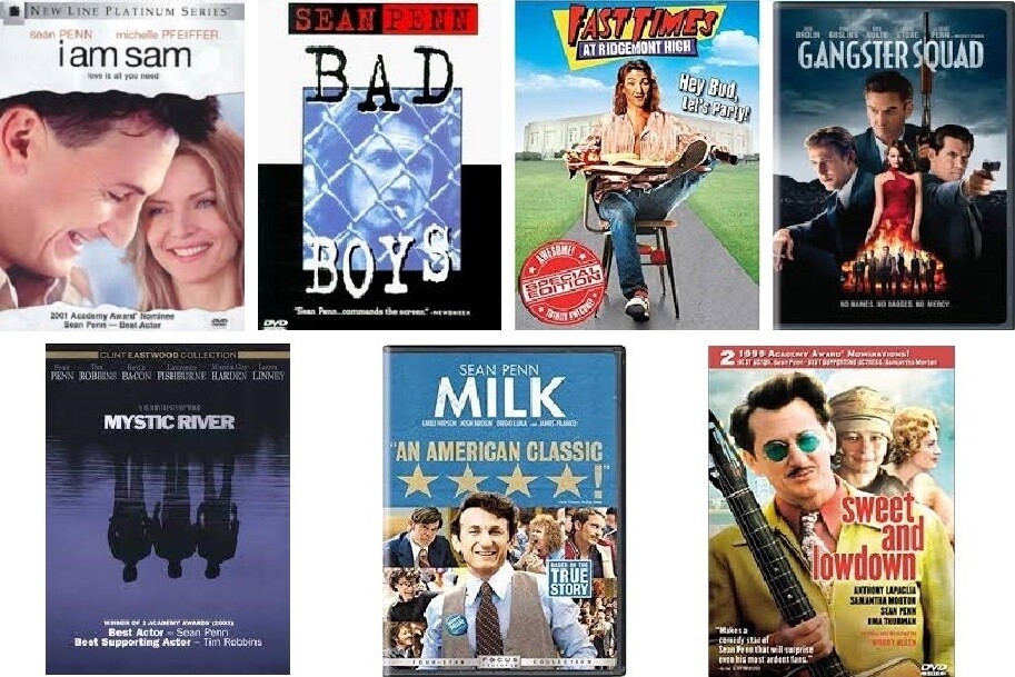 Sean Penn 7 Film Collection (DVD) Complete Title Listing In Description.
