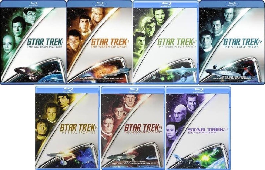 Star Trek (7) (I-VII) Film Collection (Blu-ray) Complete Title Listing In Description