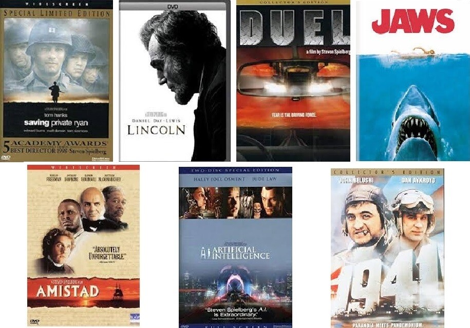 Steven Spielberg 7 Film Collection (DVD) Complete Title Listing In Description.