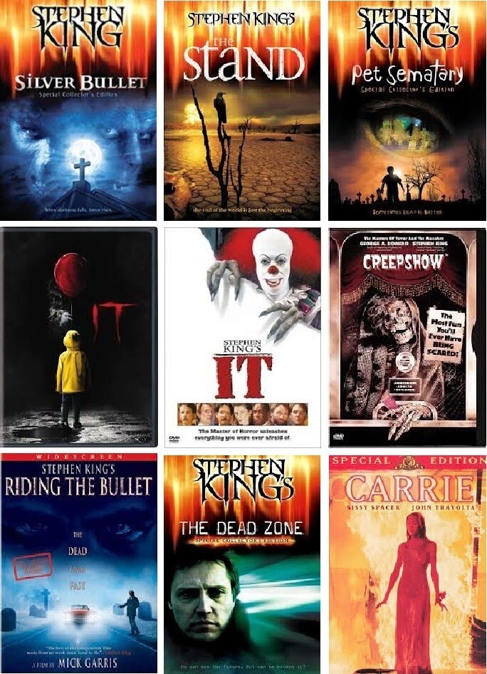 Stephen King 9 Film Collection (DVD) Complete Title Listing In Description