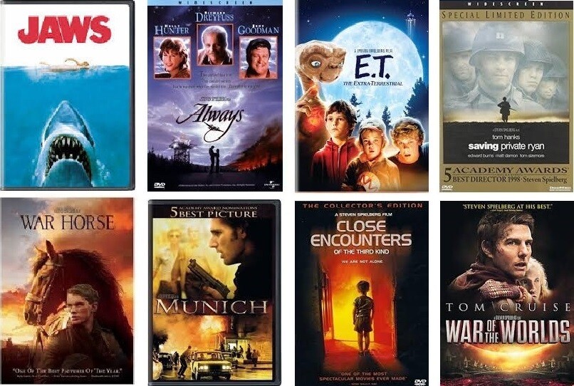 Steven Spielberg 8 Film Collection (DVD) Complete Title Listing In Description
