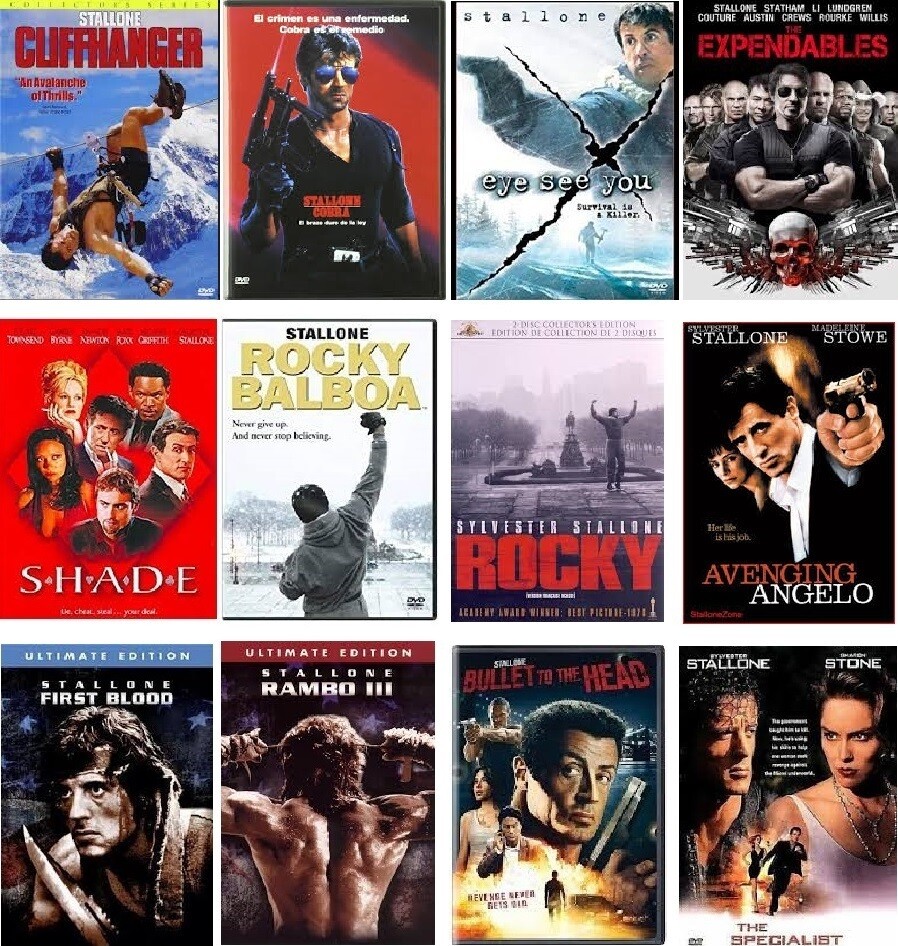 Sylvester Stallone 12 Film Collection (DVD) Complete Title Listing In Description