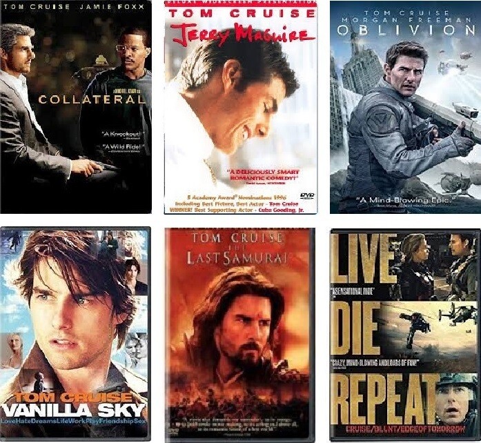 Tom Cruise 6 Film Collection (DVD) Complete Title Listing In Description.