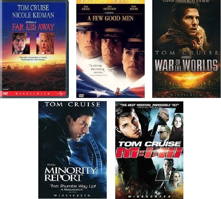 Tom Cruise 5 Film Collection (DVD) Complete Title Listing In Description