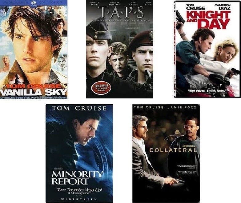 Tom Cruise 5 Film Collection (DVD) Complete Title Listing In Description.