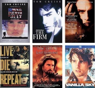 Tom Cruise 6 Film Collection (DVD) Complete Title Listing In Description.