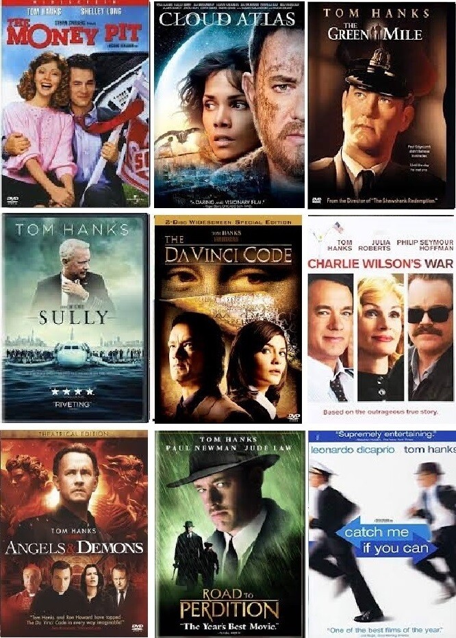 Tom Hanks 9 Film Collection (DVD) Complete Title Listing In Description.
