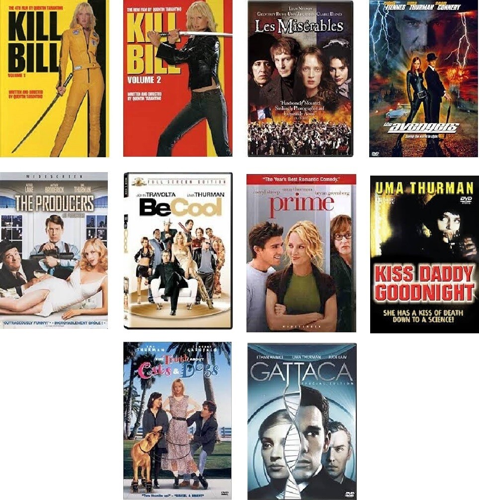 Uma Thurman 10 Film Collection (DVD) Complete Title Listing In Description