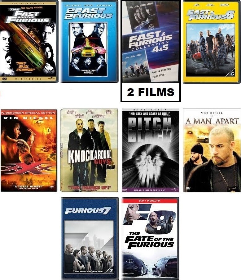 Vin Diesel 11 Film Collection (DVD) Complete Title Listing In Description.