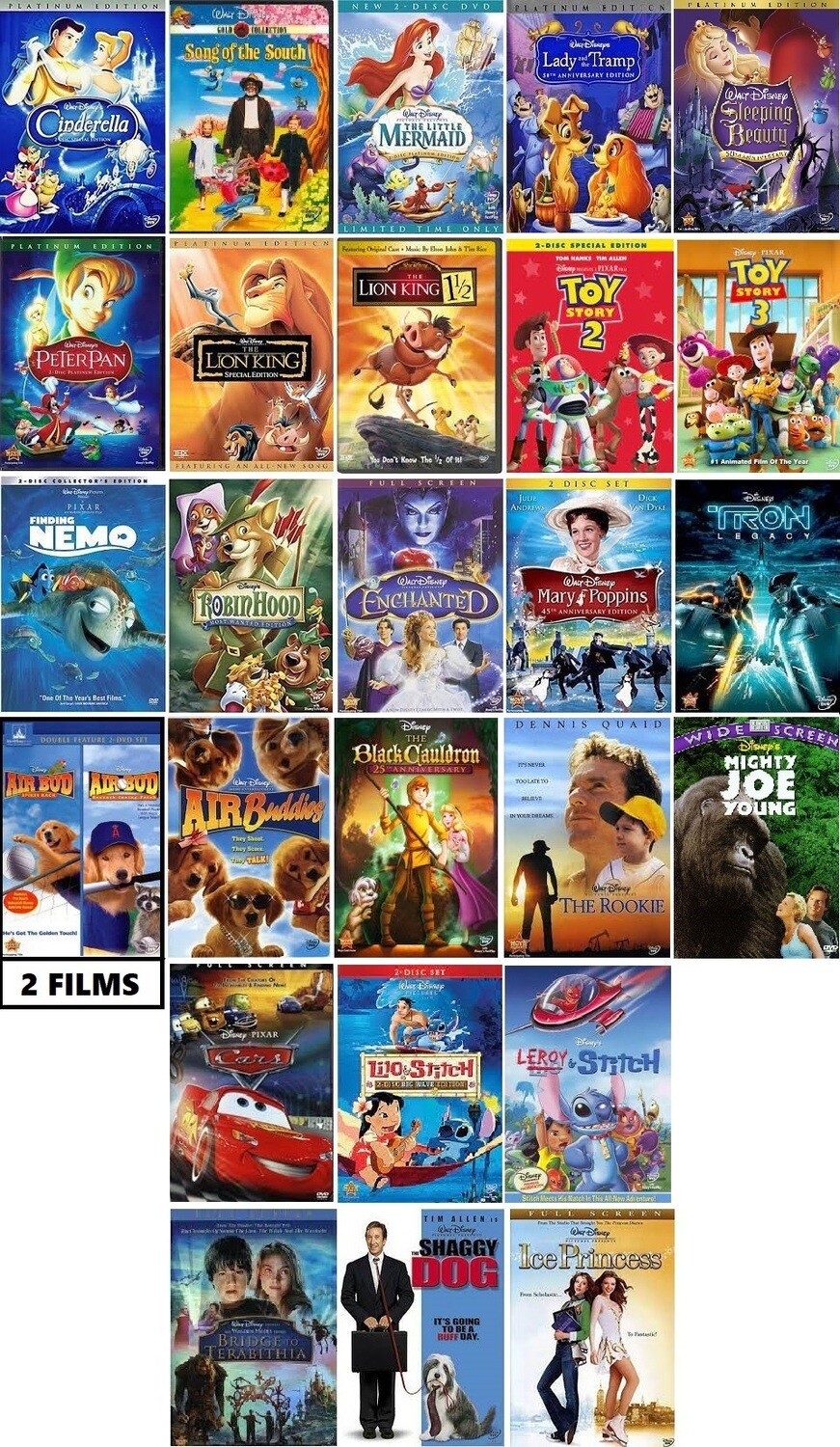 Walt Disney 27 Film Collection (DVD) Complete Title Listing In Description