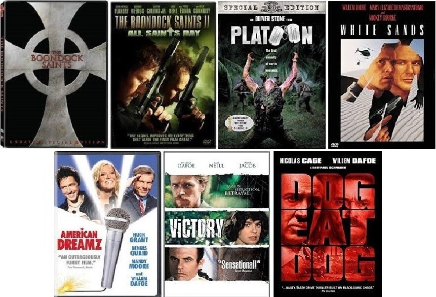 Willem Dafoe 7 Film Collection (DVD) Complete Title Listing In Description.