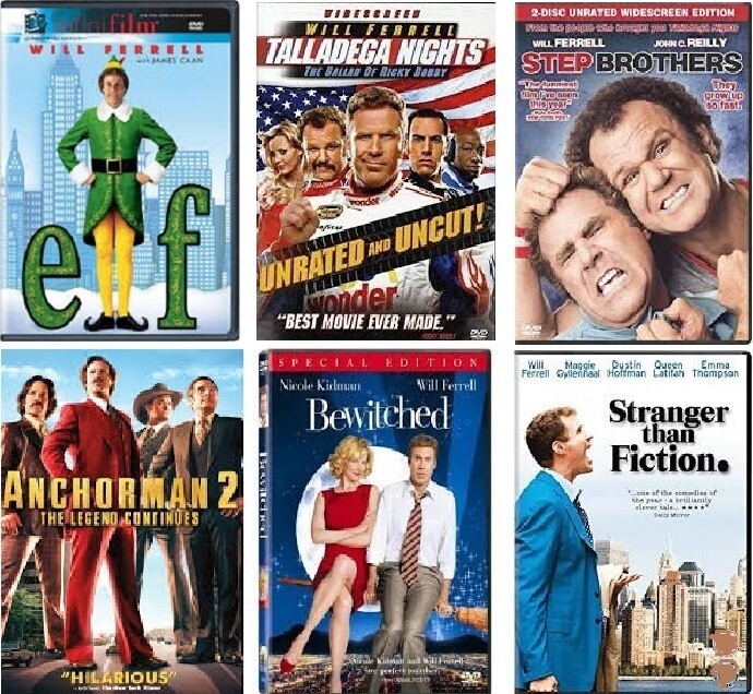 Will Ferrell 6 Film Collection (DVD) Complete Title Listing In Description.
