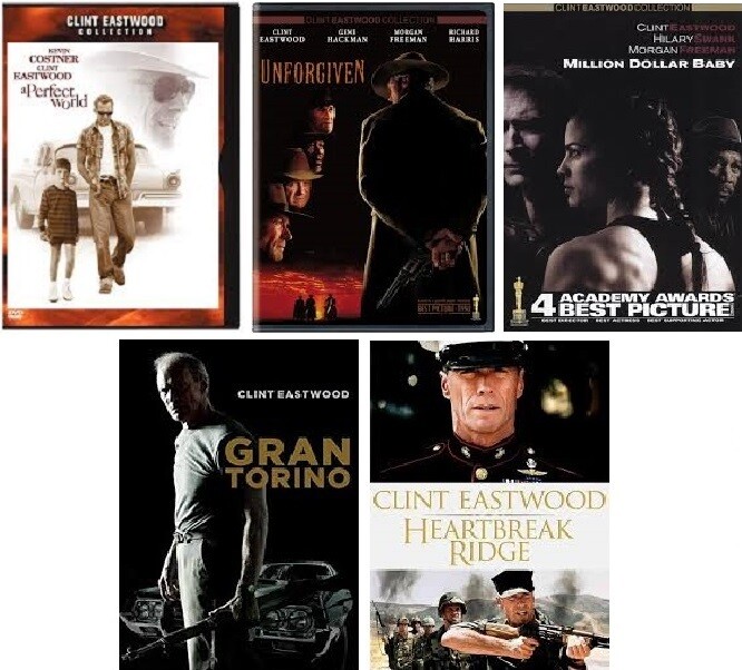 Clint Eastwood 5 Film Collection (DVD) Complete Title Listing In Description.