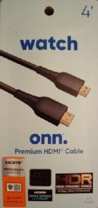 Onn. 4' Premium HDMI Cable
