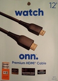 Onn. 12' Premium HDMI Cable