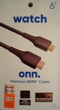 Onn. 6&#39; Premium HDMI Cable