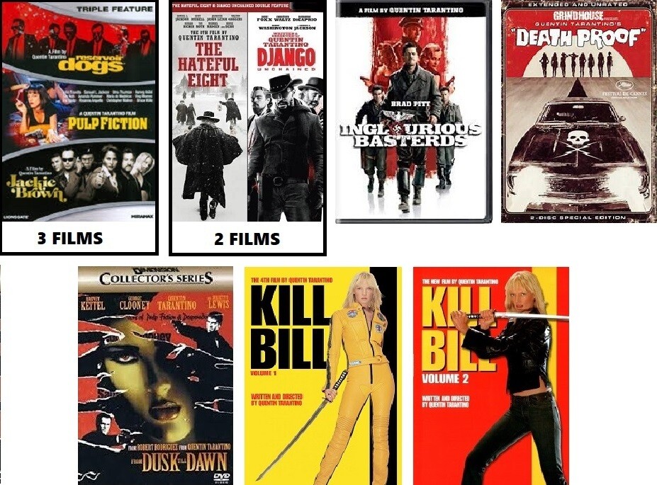 Quentin Tarantino 10 Film Collection (DVD) Complete Title Listing In Description