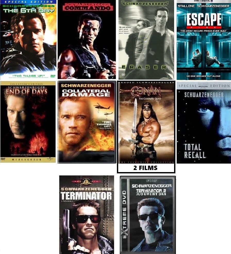 Arnold Schwarzenegger 11 Film Collection (DVD) Complete Title Listing In Description