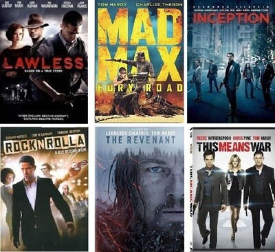 Tom Hardy 6 Film Collection (DVD) Complete Title Listing In Description.