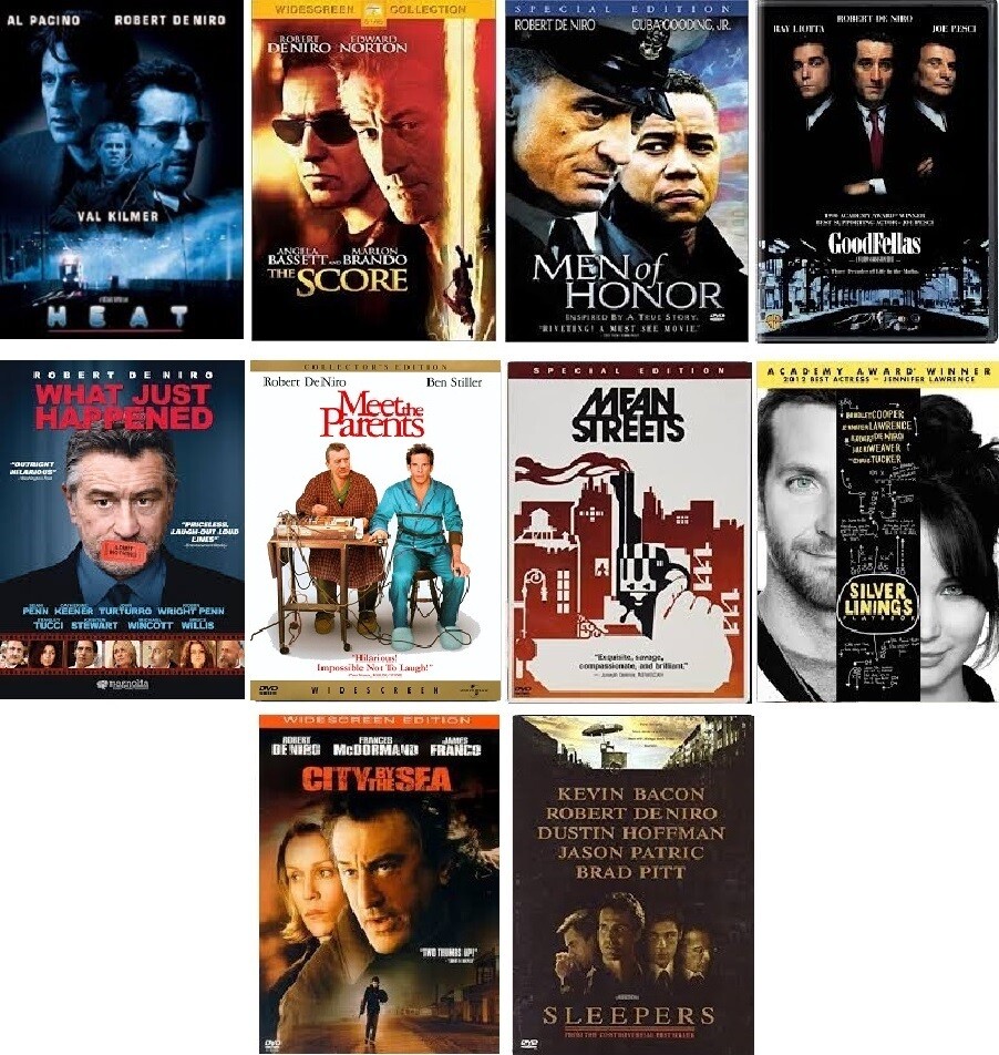 Robert De Niro 10 Film Collection (DVD) Complete Title Listing In Description.