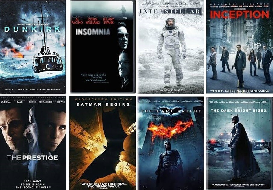Christopher Nolan 8 Film Collection (DVD) Complete Title Listing In Description