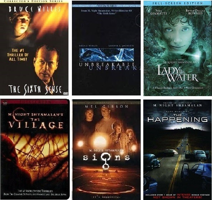 M. Night Shyamalan 6 Film Collection (DVD) Complete Title Listing In Description