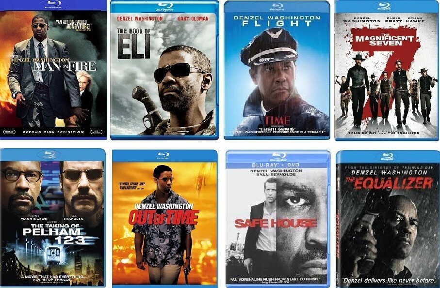 Denzel Washington 8 Film Collection (Blu-ray) Complete Title Listing In Description