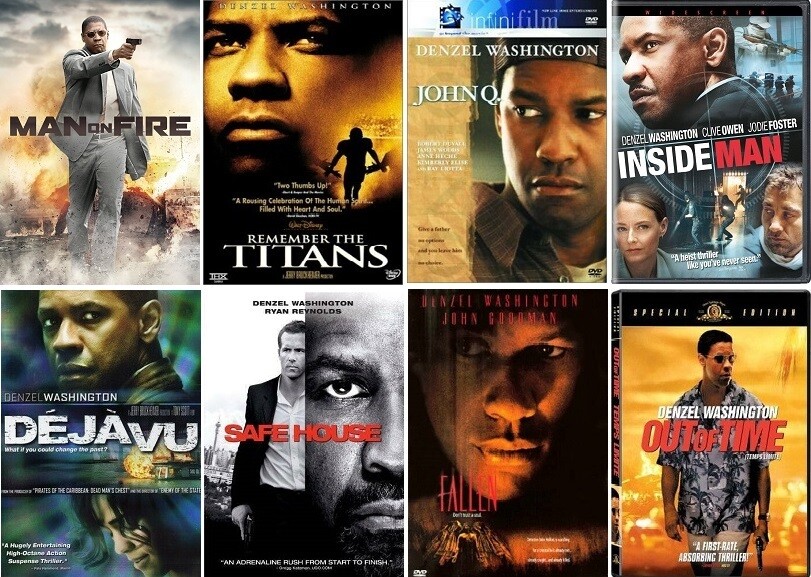 Denzel Washington 8 Film Collection (DVD) Complete Title Listing In Description