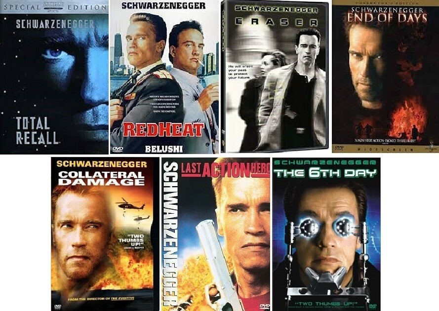 Arnold Schwarzenegger 7 Film Collection (DVD) Complete Title Listing In Description