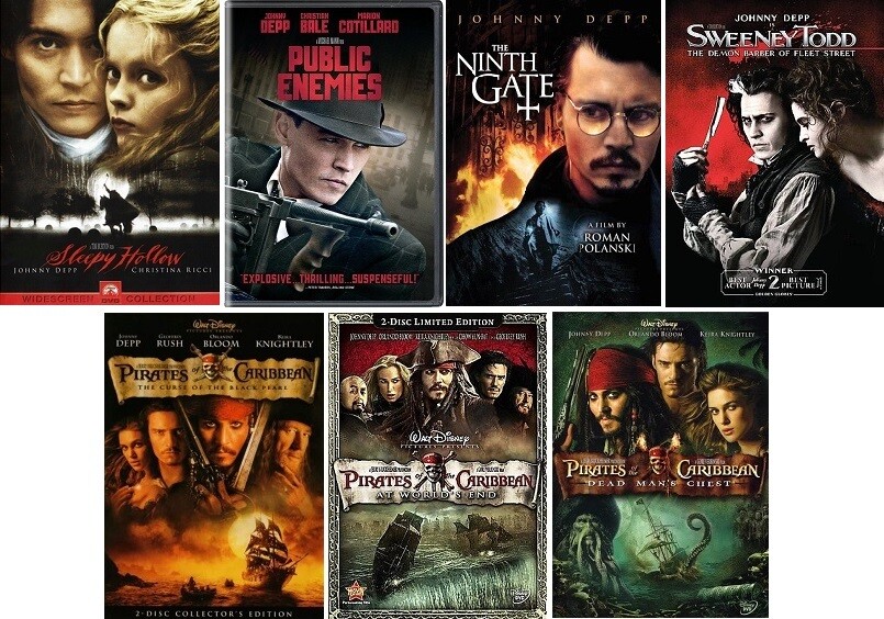 Johnny Depp 7 Film Collection (DVD) Complete Title Listing In Description