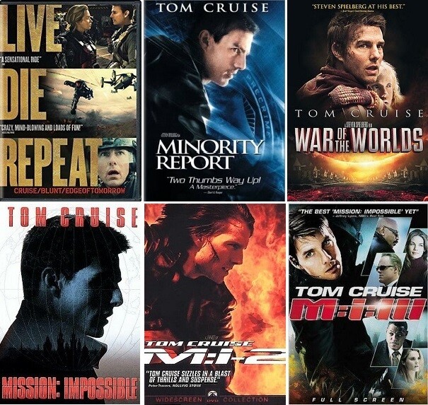 Tom Cruise 6 Film Collection (DVD) Complete Title Listing In Description