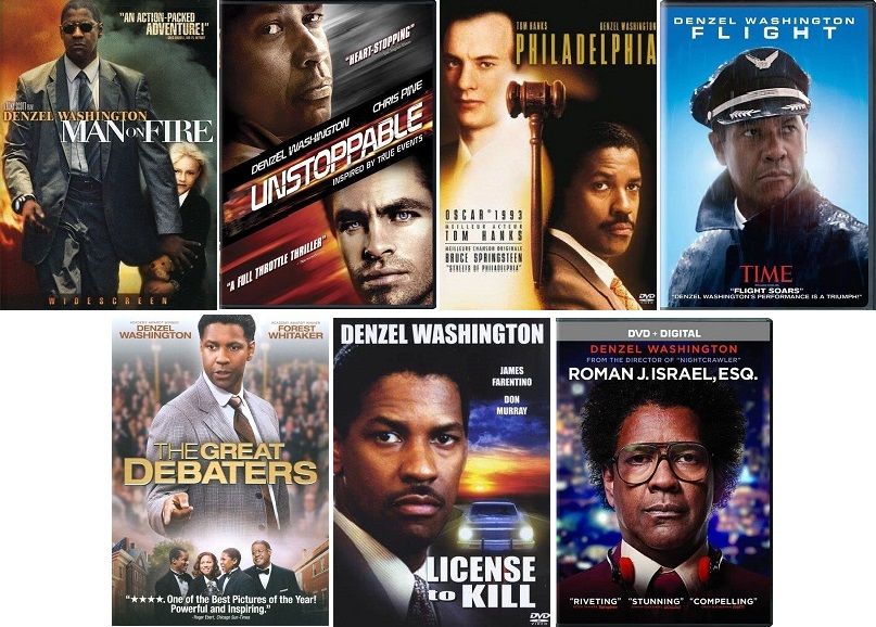 Denzel Washington 7 Film Collection (DVD) Complete Title Listing In Description