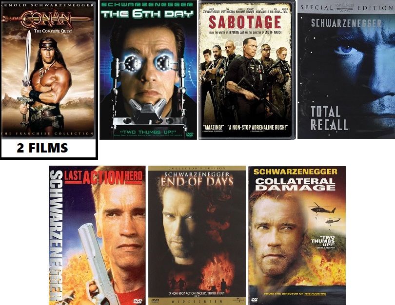 Arnold Schwarzenegger 8 Film Collection (DVD) Complete Title Listing In Description