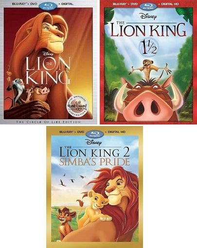 Disney&#39;s The Lion King Triple Feature (Blu-ray/DVD) Complete Title Listing In Description