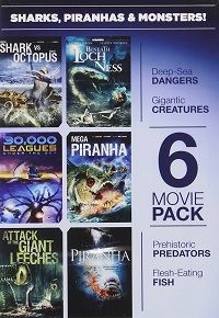Sharks, Piranhas &amp; Monsters! 6 Movie Pack (DVD) Complete Title Listing In Description