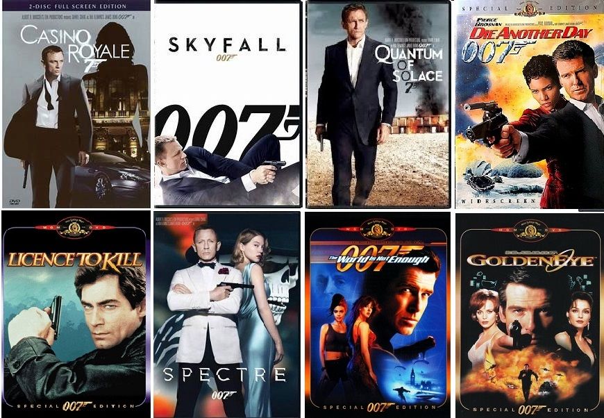 James Bond 007 8 Film Collection (DVD) Complete Title Listing In Description