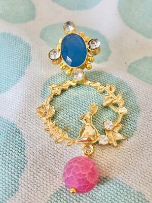 Ohrringe Spring blue Calcedon &rosa Achat