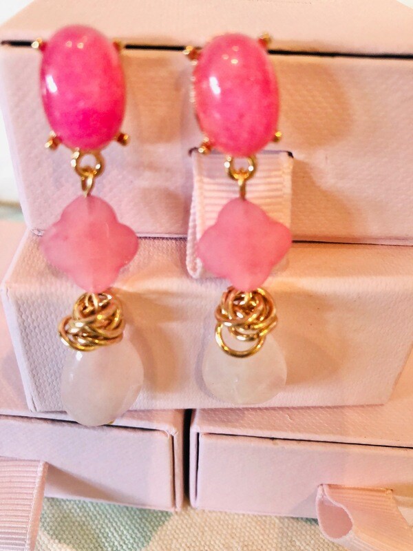Pink Lady Edelstein Ohrring