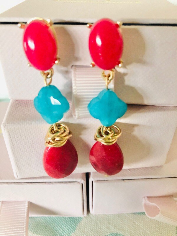 Grace Fuchsia Edelstein Ohrring mit Blau Grace Fuchsia Edelstein Ohrring mit Blau