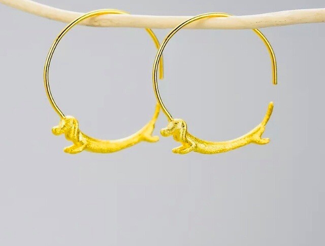 Dackel Frido in Gold oder Silber