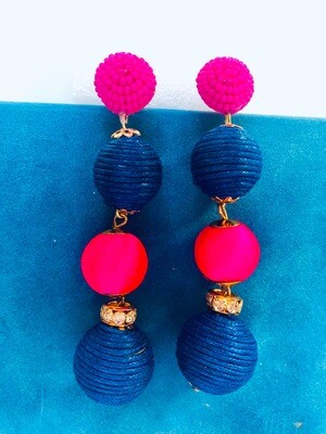 Livy Ohrring in Blau und  Pink