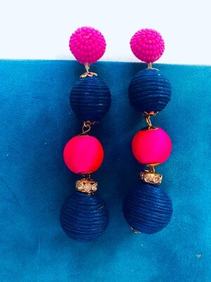 Livy Ohrring in Blau und  Pink