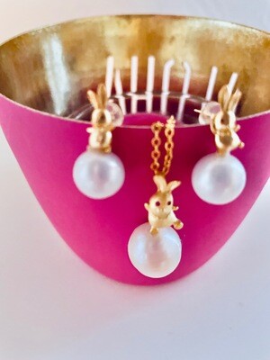 🐰Kette 925 Silber vergoldet mit Perle