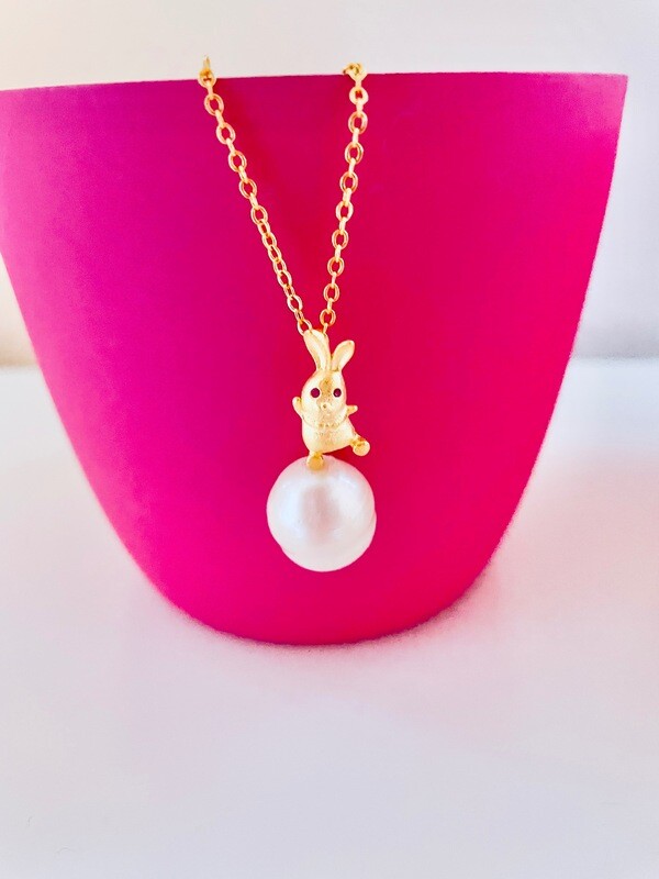 🐰Kette 925 Silber vergoldet mit Perle 🐰Kette 925 Silber vergoldet mit Perle