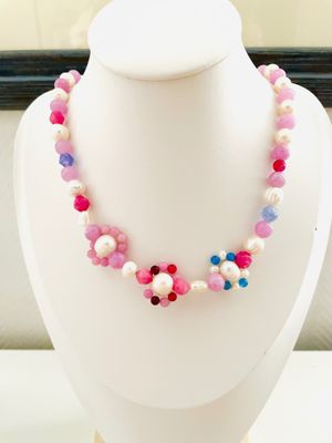 Flora Kette &Ohrringe mit Blumen